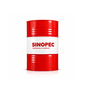 Red and white Sinopec oil drum on a white background